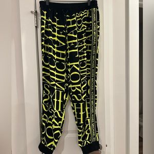 Women’s Michael Kors newsprint logo jogger sweatpants, size M
